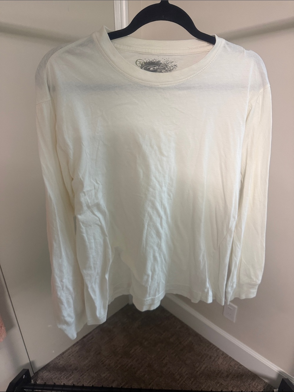 Point Zero Men's Long-Sleeve Crew Neck Shirt - Off-White